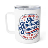 Insulated Coffee Mug - Patriotic American Summer Travel Tumbler (10 oz)