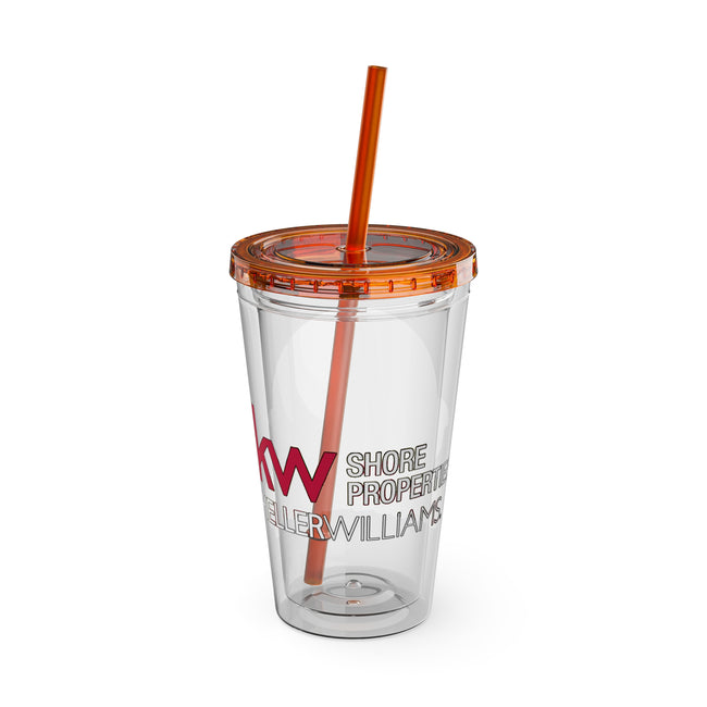 Sunsplash 16oz Tumbler with Straw — Real Estate 'The OShea Group' Logo Cold Cup