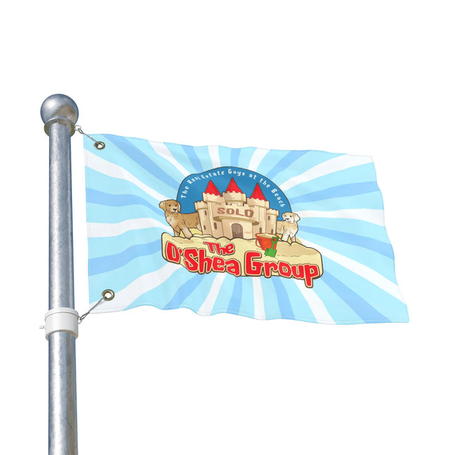 Double-Sided Garden Flag — The O'Shea Group Sandcastle Design