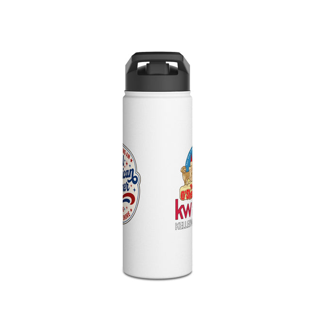 Patriotic Kwanzaa Stainless Steel Water Bottle — USA Afrocentric Holiday Design