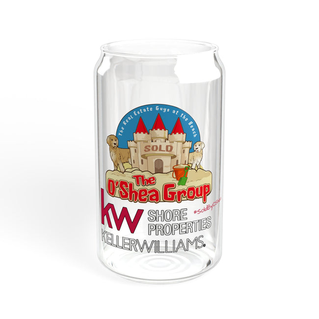 16oz Promotional Sipper Glass with Straw — KW Keller Williams Real Estate Logo