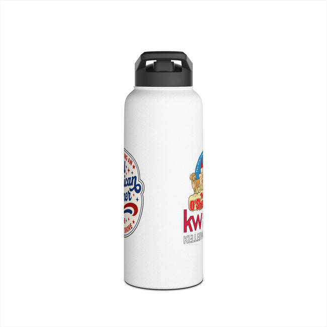 Patriotic Kwanzaa Stainless Steel Water Bottle — USA Afrocentric Holiday Design