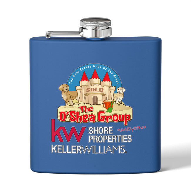 Flask — Keller Williams "The O'Shea Group" Sandcastle Logo Stainless Steel 6oz
