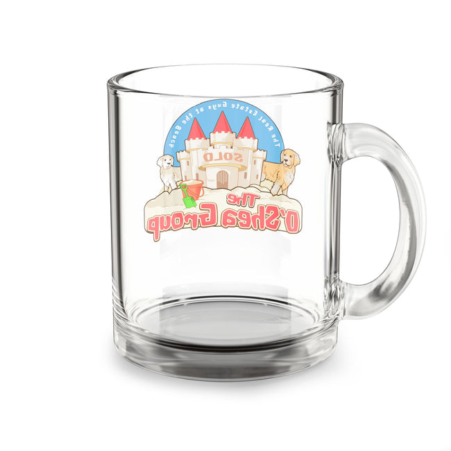 Glass Mug — Personalized Castle & Puppies Logo Coffee Mug (10 oz)