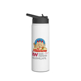 Patriotic Kwanzaa Stainless Steel Water Bottle — USA Afrocentric Holiday Design