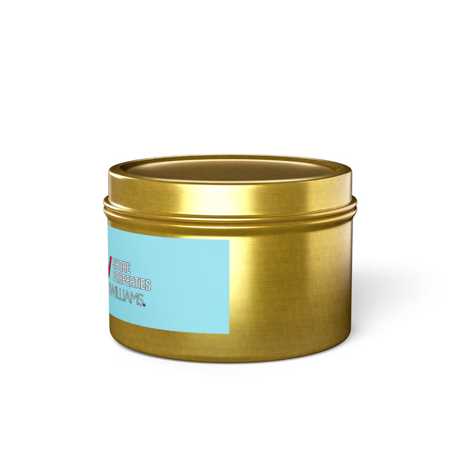Keller Williams Branded Tin Candle — Beachy Sandcastle Scent (Custom Logo)