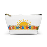 Beach Sunshine Accessory Pouch — 'Sun Sand Sold' T-Bottom Cosmetic Bag