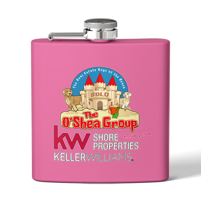 Flask — Keller Williams "The O'Shea Group" Sandcastle Logo Stainless Steel 6oz