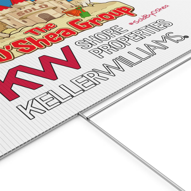 Real Estate Yard Sign — "The O'Shea Group" Keller Williams Sold Beach Castle Design