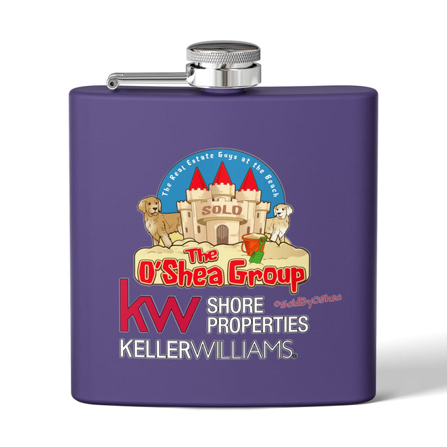 Flask — Keller Williams "The O'Shea Group" Sandcastle Logo Stainless Steel 6oz