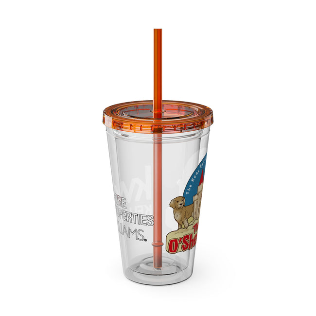 Sunsplash 16oz Tumbler with Straw — Real Estate 'The OShea Group' Logo Cold Cup