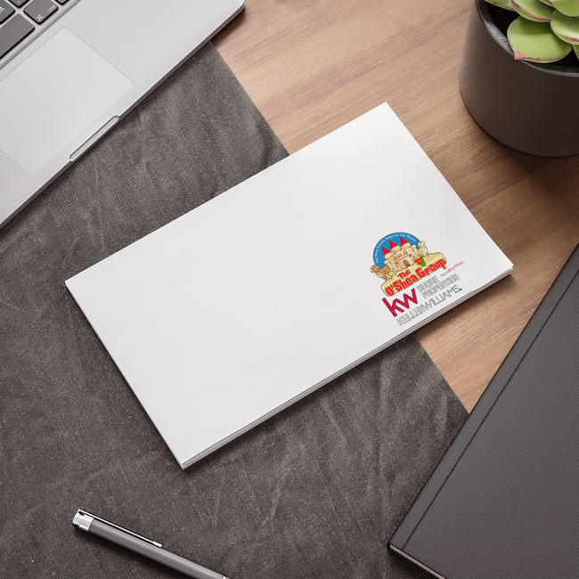 Branded Real Estate Square Sticky Notes — KW O'Shea Group Logo Notepads