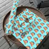 Gift Wrap Paper — Retro Beach Castle Pattern (Bright Aqua)