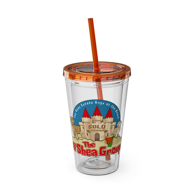 Sunsplash 16oz Tumbler with Straw — Real Estate 'The OShea Group' Logo Cold Cup