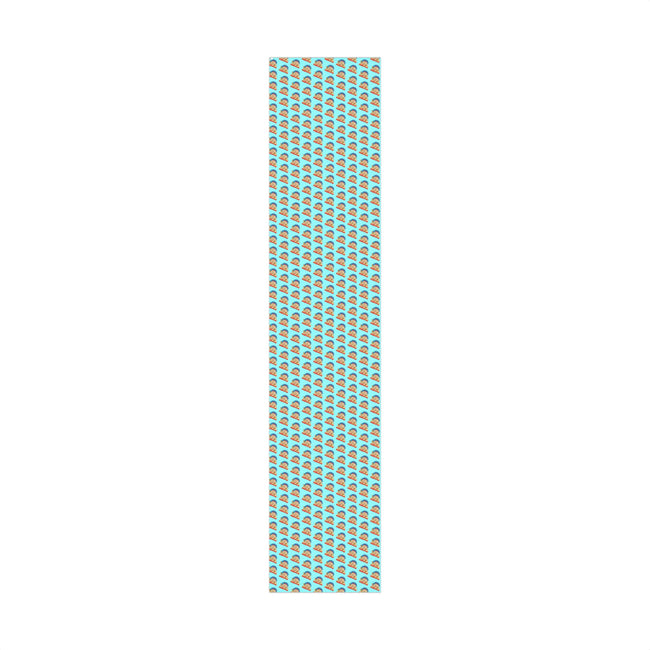 Gift Wrap Paper — Retro Beach Castle Pattern (Bright Aqua)