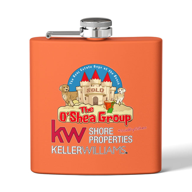 Flask — Keller Williams "The O'Shea Group" Sandcastle Logo Stainless Steel 6oz