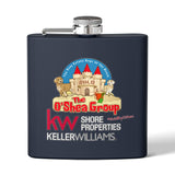 Flask — Keller Williams "The O'Shea Group" Sandcastle Logo Stainless Steel 6oz