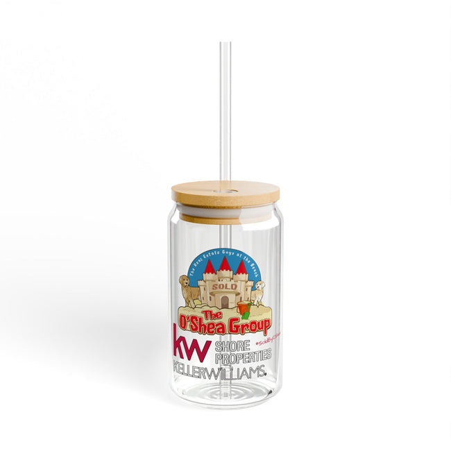 16oz Promotional Sipper Glass with Straw — KW Keller Williams Real Estate Logo