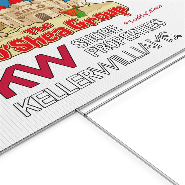 Real Estate Yard Sign — "The O'Shea Group" Keller Williams Sold Beach Castle Design