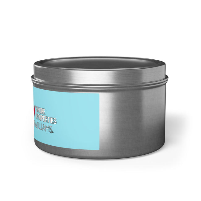 Keller Williams Branded Tin Candle — Beachy Sandcastle Scent (Custom Logo)