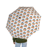 Foldable Umbrella — Cute Rainbow Baby Pattern, Compact Semi-Automatic Travel Umbrella