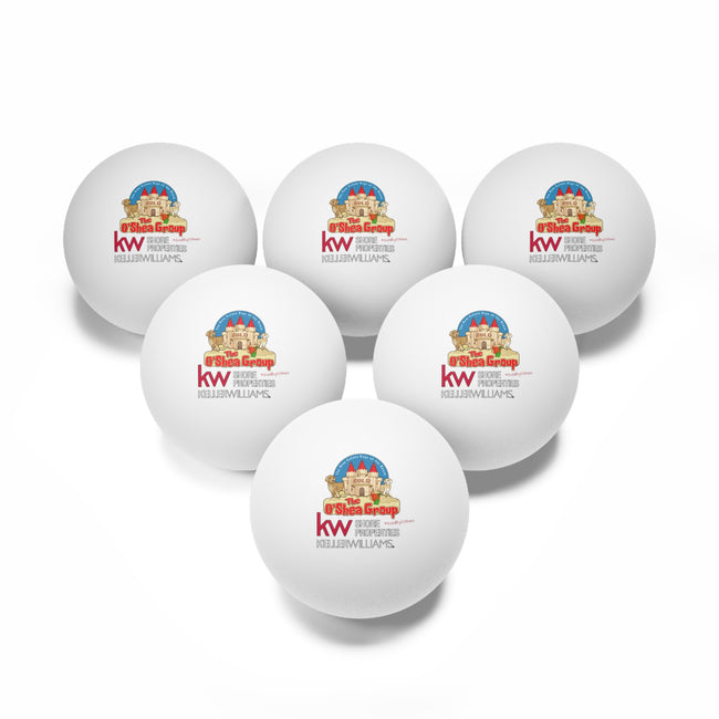 Ping Pong Balls – Custom Keller Williams 'The O'Shea Group' Logo (6-Pack)