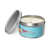 Keller Williams Branded Tin Candle — Beachy Sandcastle Scent (Custom Logo)