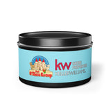Keller Williams Branded Tin Candle — Beachy Sandcastle Scent (Custom Logo)