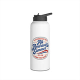 Patriotic Kwanzaa Stainless Steel Water Bottle — USA Afrocentric Holiday Design