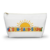 Beach Sunshine Accessory Pouch — 'Sun Sand Sold' T-Bottom Cosmetic Bag