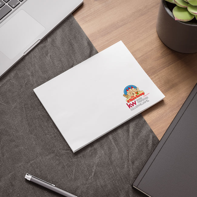Branded Real Estate Square Sticky Notes — KW O'Shea Group Logo Notepads