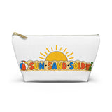 Beach Sunshine Accessory Pouch — 'Sun Sand Sold' T-Bottom Cosmetic Bag