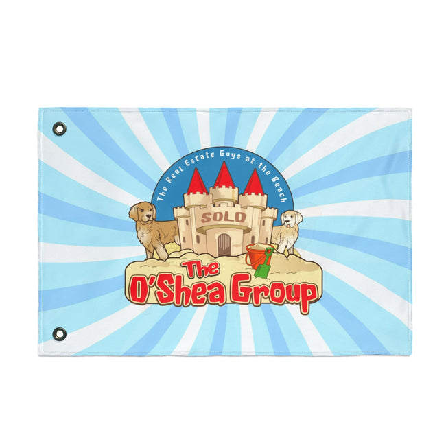 Double-Sided Garden Flag — The O'Shea Group Sandcastle Design