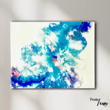 Pretty/Ugly: but you flirt | Abstract Artwork - Fluid Acrylic Pour Painting Art | Pink/Blue/White, Multi-Color, Resin Finish | 11x14 Canvas